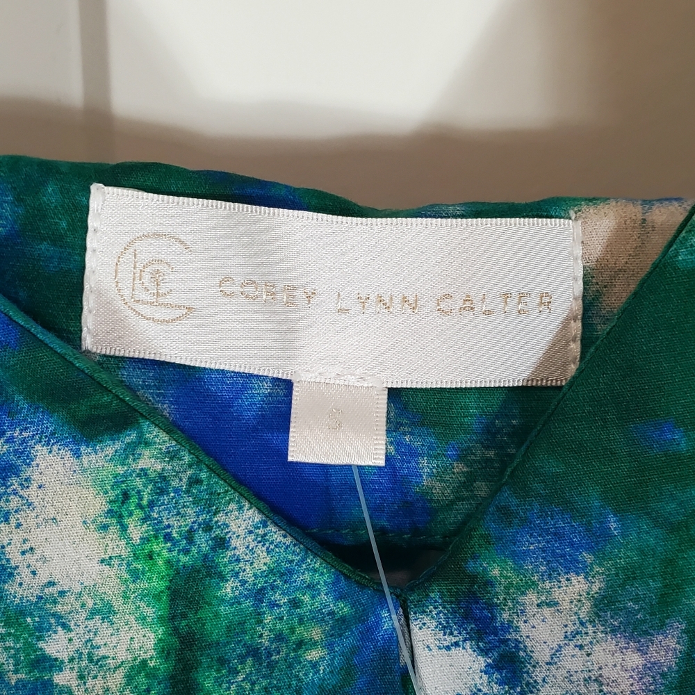 Anthropologie Corey Lynn Calter Boho Cotton V-Neck Relaxed Ruffle Midi Dress S - Picture 6 of 17